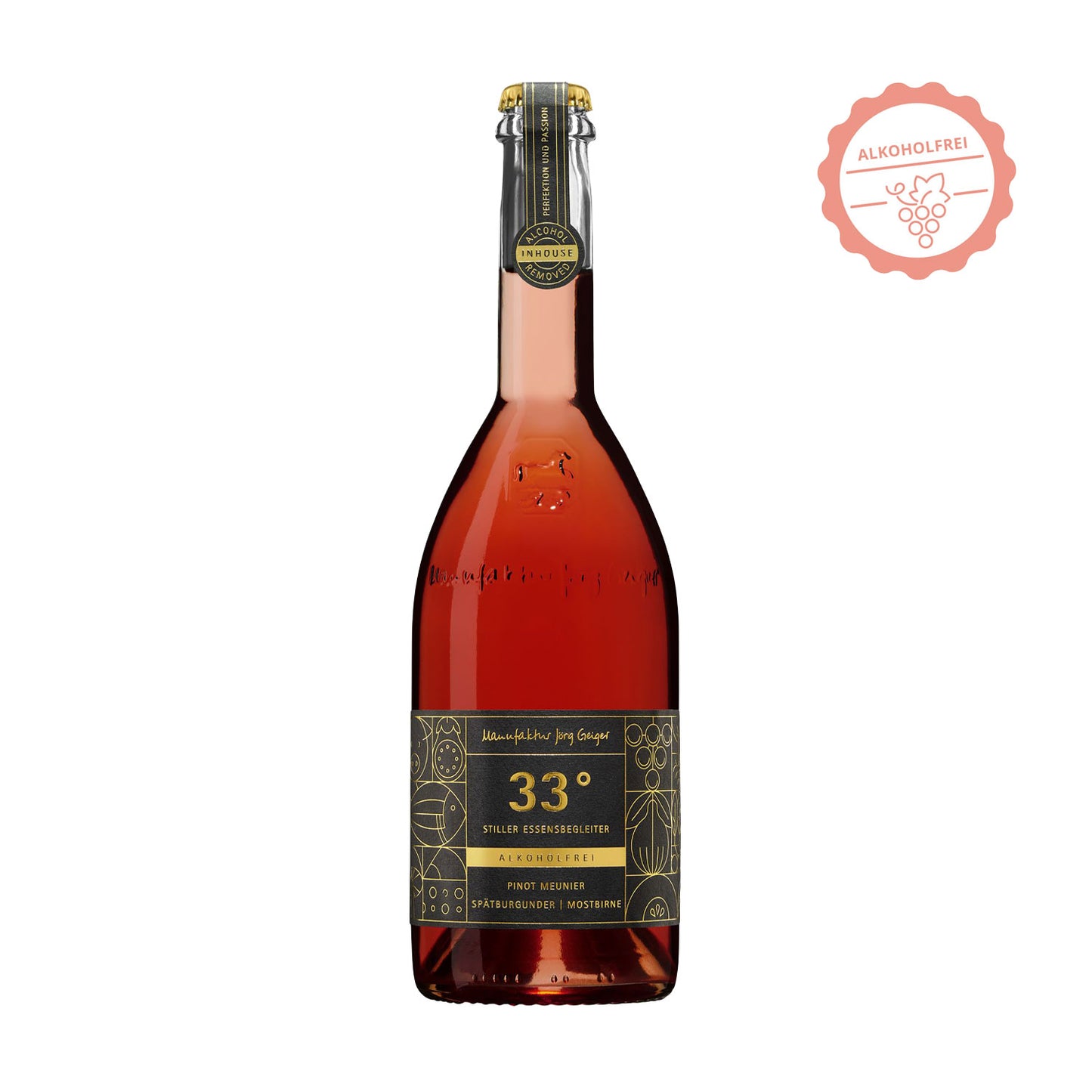 Jörg Geiger 33 Grad Pinot Meunier Spätburgunder Mostbirne herb fruchtig Alkoholfrei