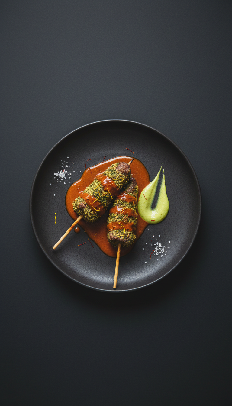 Lamm-Lollipops mit Safran-Glasur