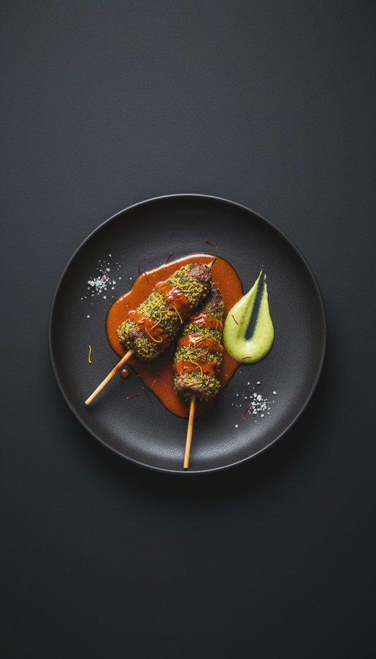 Lamm-Lollipops mit Safran-Glasur