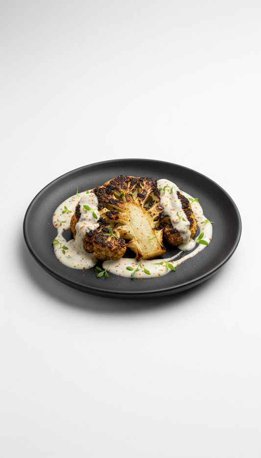 Geröstetes Blumenkohl-Steak mit Tahini-Mist